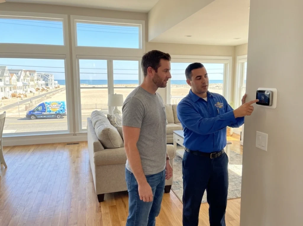 Toms River homeowner learning to manage fall temperature swings with a smart thermostat